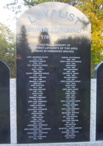 St. Stephen Loyalist Burial Ground plaque details